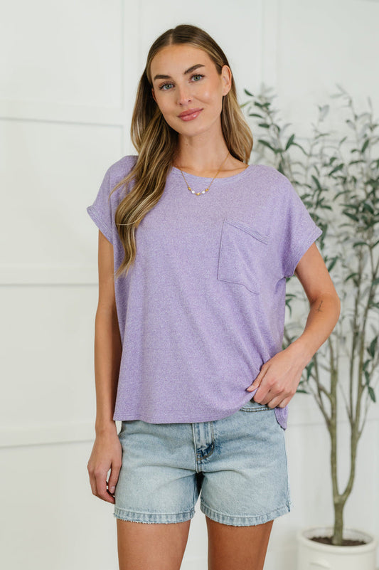 Zenana Heathered Harmony Basic Tee in Lavender